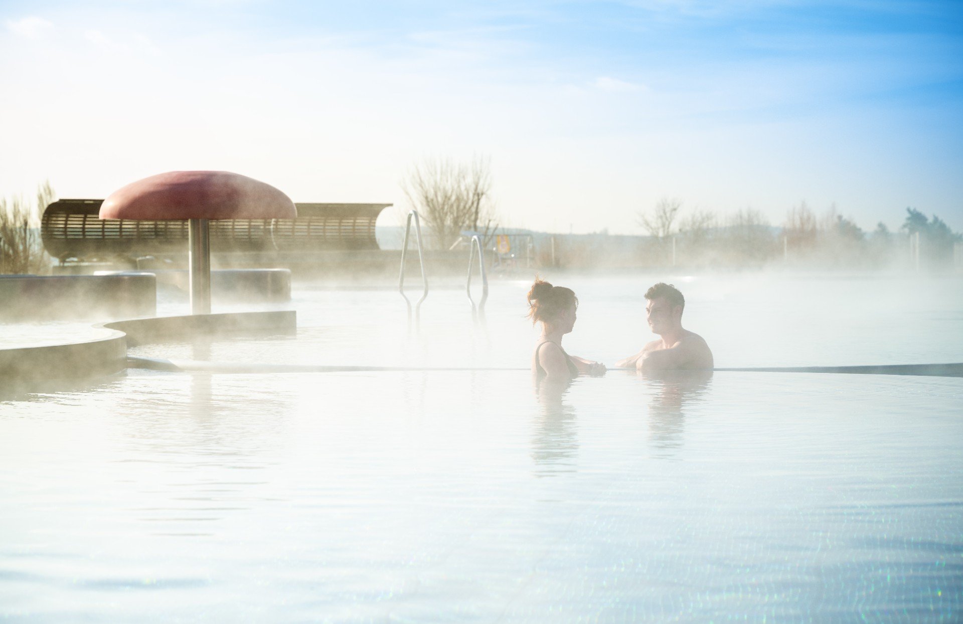 Thermal pools with a water temperature of 37 °C